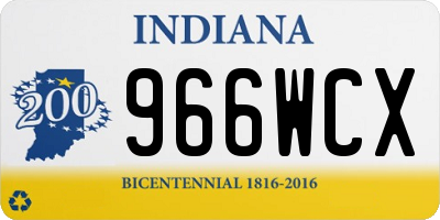 IN license plate 966WCX