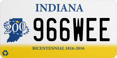 IN license plate 966WEE