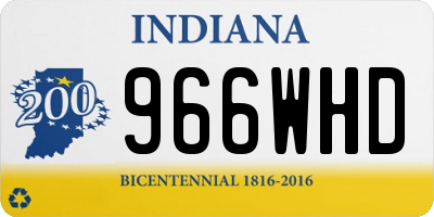 IN license plate 966WHD