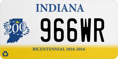 IN license plate 966WR