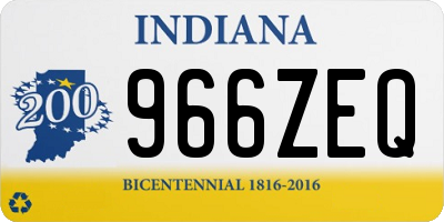 IN license plate 966ZEQ