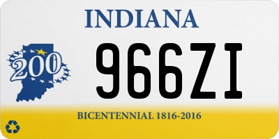 IN license plate 966ZI