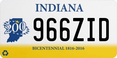 IN license plate 966ZID