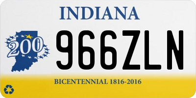 IN license plate 966ZLN