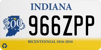 IN license plate 966ZPP
