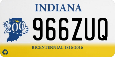 IN license plate 966ZUQ