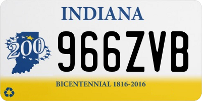 IN license plate 966ZVB