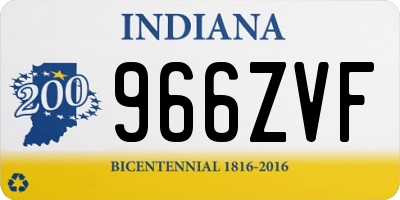 IN license plate 966ZVF