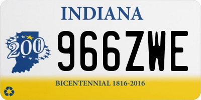 IN license plate 966ZWE