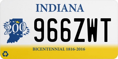 IN license plate 966ZWT