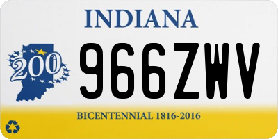 IN license plate 966ZWV