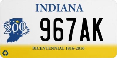 IN license plate 967AK