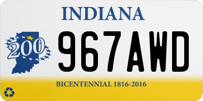 IN license plate 967AWD