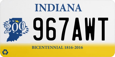 IN license plate 967AWT