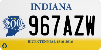 IN license plate 967AZW
