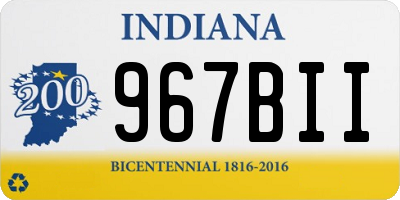 IN license plate 967BII