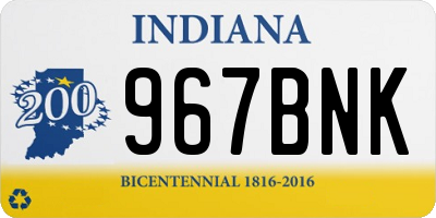 IN license plate 967BNK