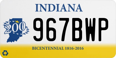 IN license plate 967BWP