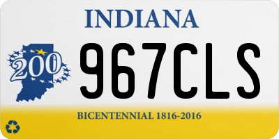 IN license plate 967CLS
