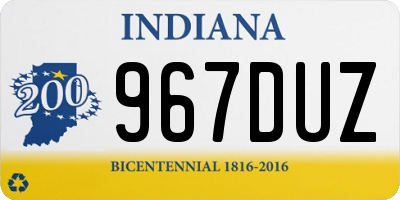 IN license plate 967DUZ