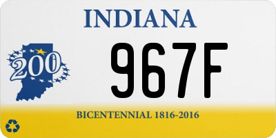 IN license plate 967F