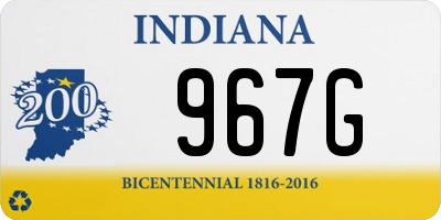 IN license plate 967G