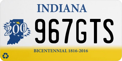 IN license plate 967GTS