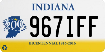 IN license plate 967IFF