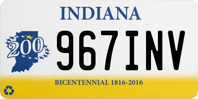 IN license plate 967INV