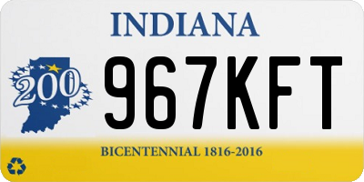 IN license plate 967KFT