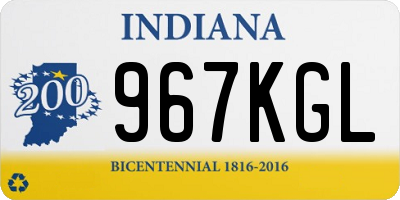 IN license plate 967KGL