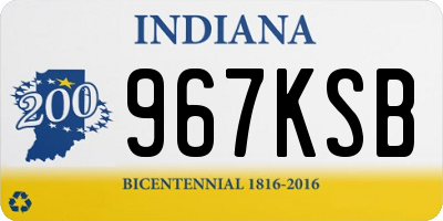 IN license plate 967KSB