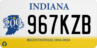 IN license plate 967KZB
