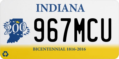 IN license plate 967MCU