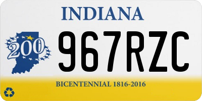 IN license plate 967RZC