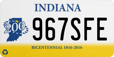 IN license plate 967SFE