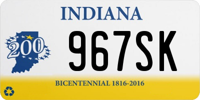 IN license plate 967SK