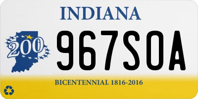 IN license plate 967SOA