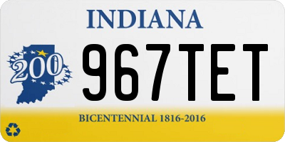 IN license plate 967TET