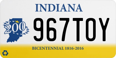 IN license plate 967TOY
