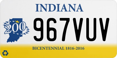 IN license plate 967VUV