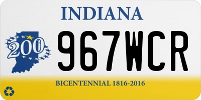 IN license plate 967WCR