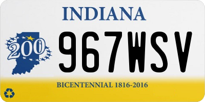 IN license plate 967WSV