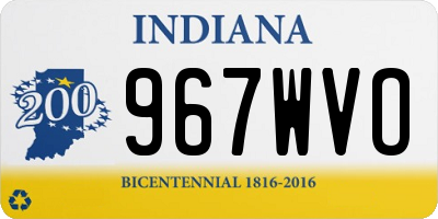 IN license plate 967WVO