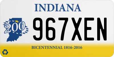 IN license plate 967XEN