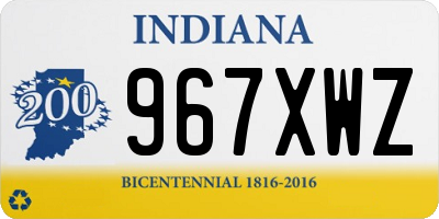 IN license plate 967XWZ