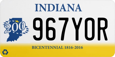 IN license plate 967YOR
