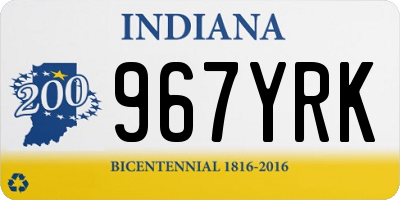 IN license plate 967YRK