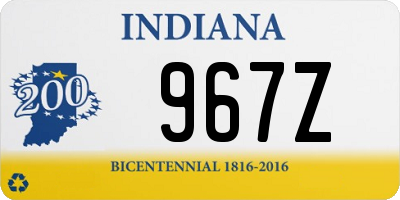 IN license plate 967Z