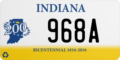 IN license plate 968A